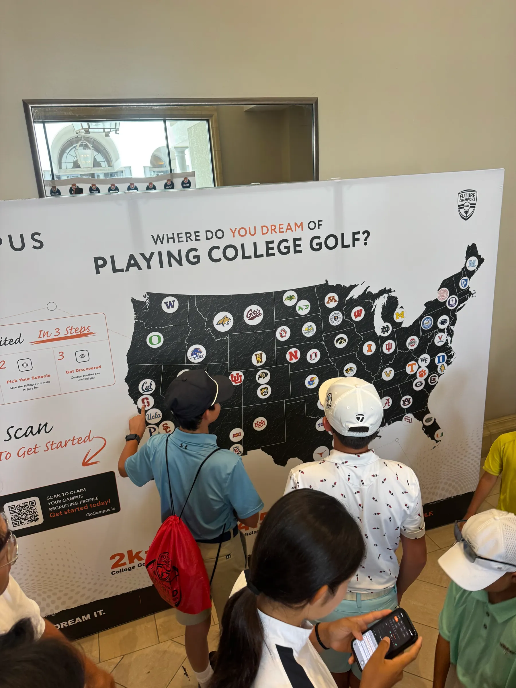 Detail of the Campus college-golf map backdrop