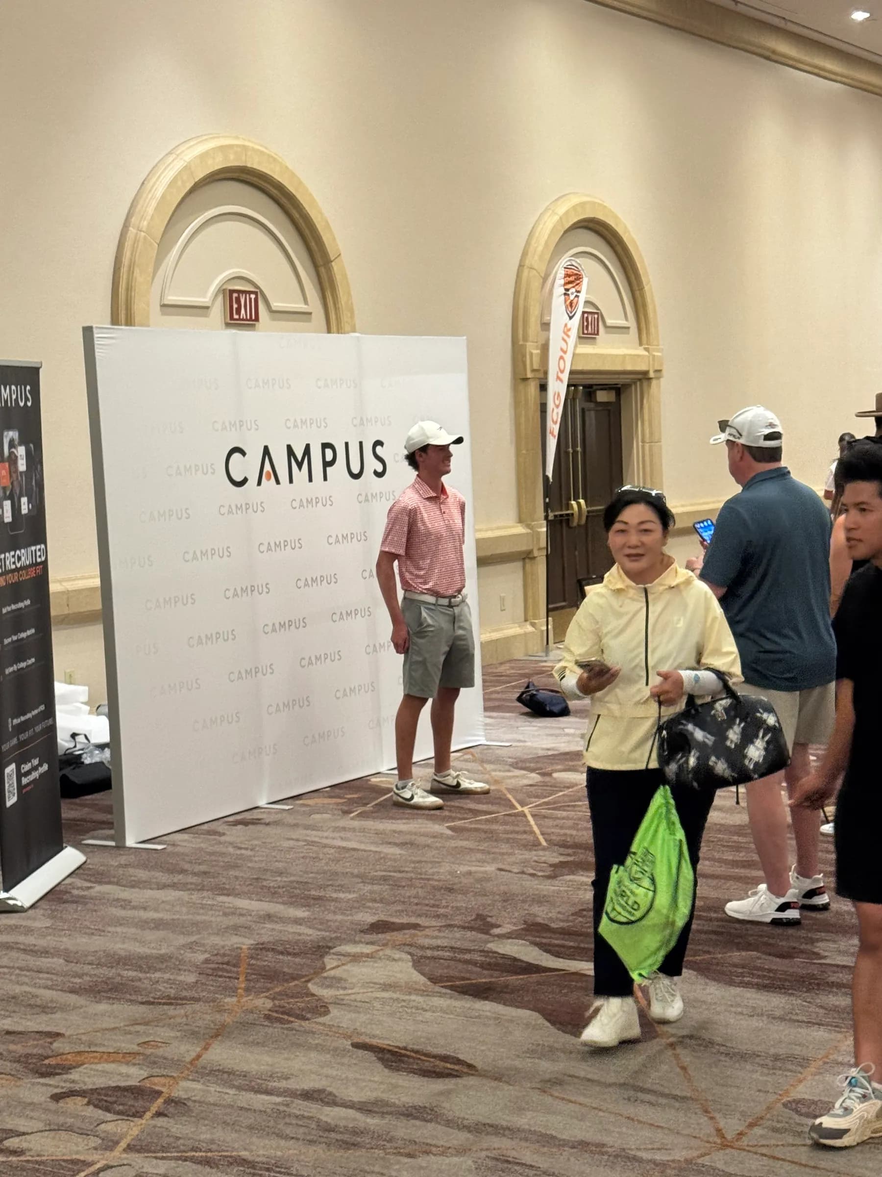 The Campus step-and-repeat wall on the event floor