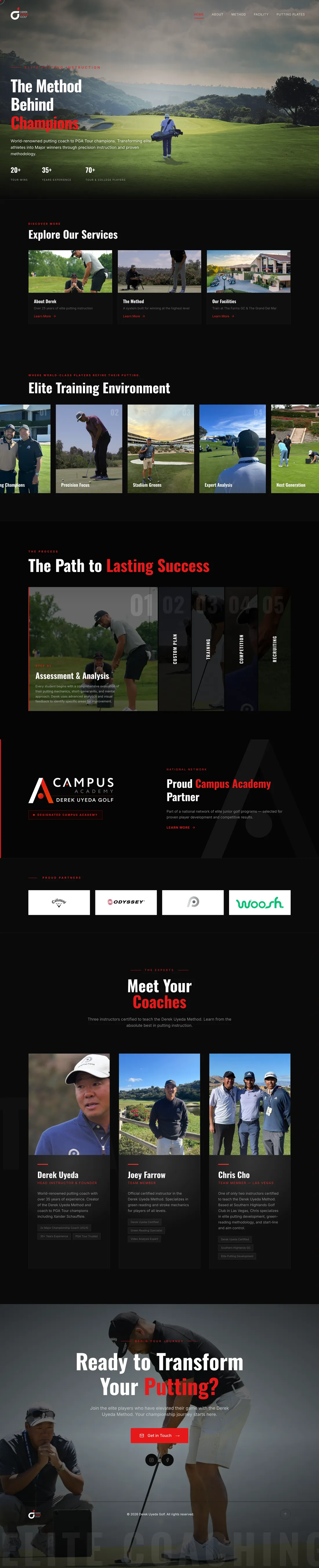 Derek Uyeda Golf, website by Unstuck