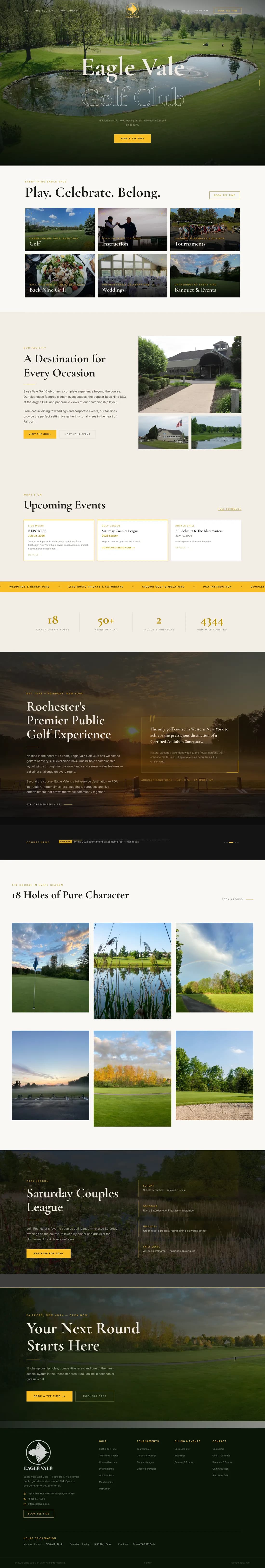 Eagle Vale Golf Club, website by Unstuck