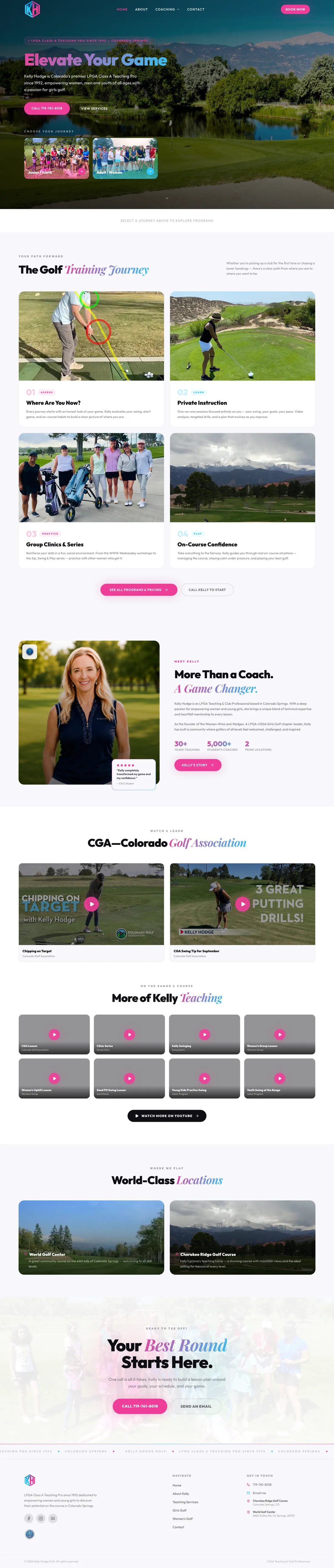Kelly Hodge LPGA, website by Unstuck