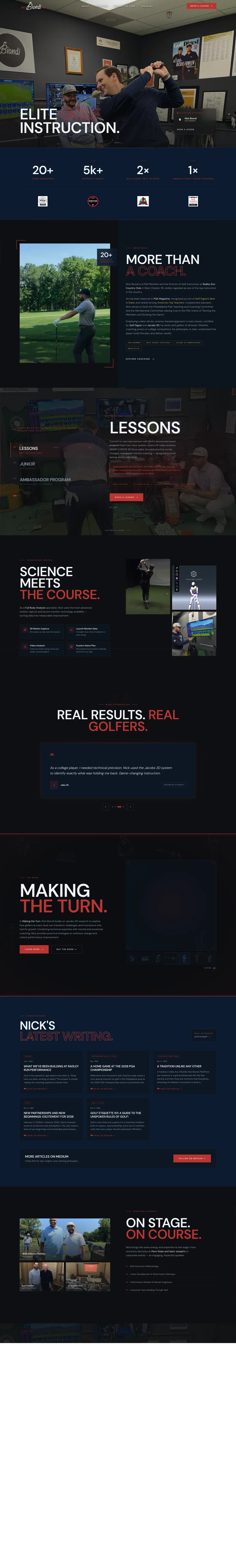 Nick Biondi Golf, website by Unstuck