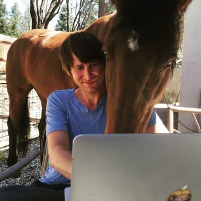 Patrick at the laptop