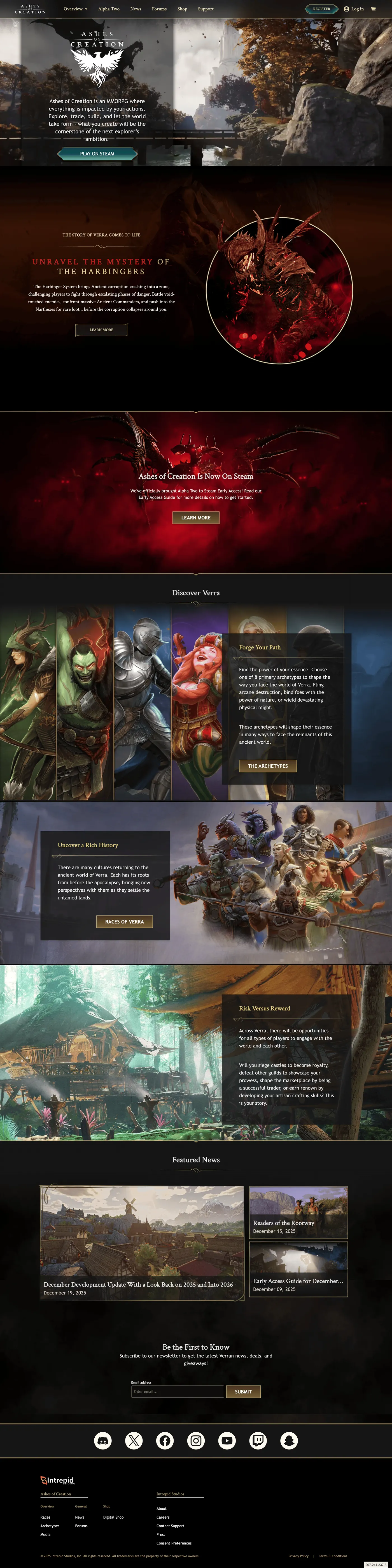 Ashes of Creation: production leadership across launches, live ops, and build infrastructure