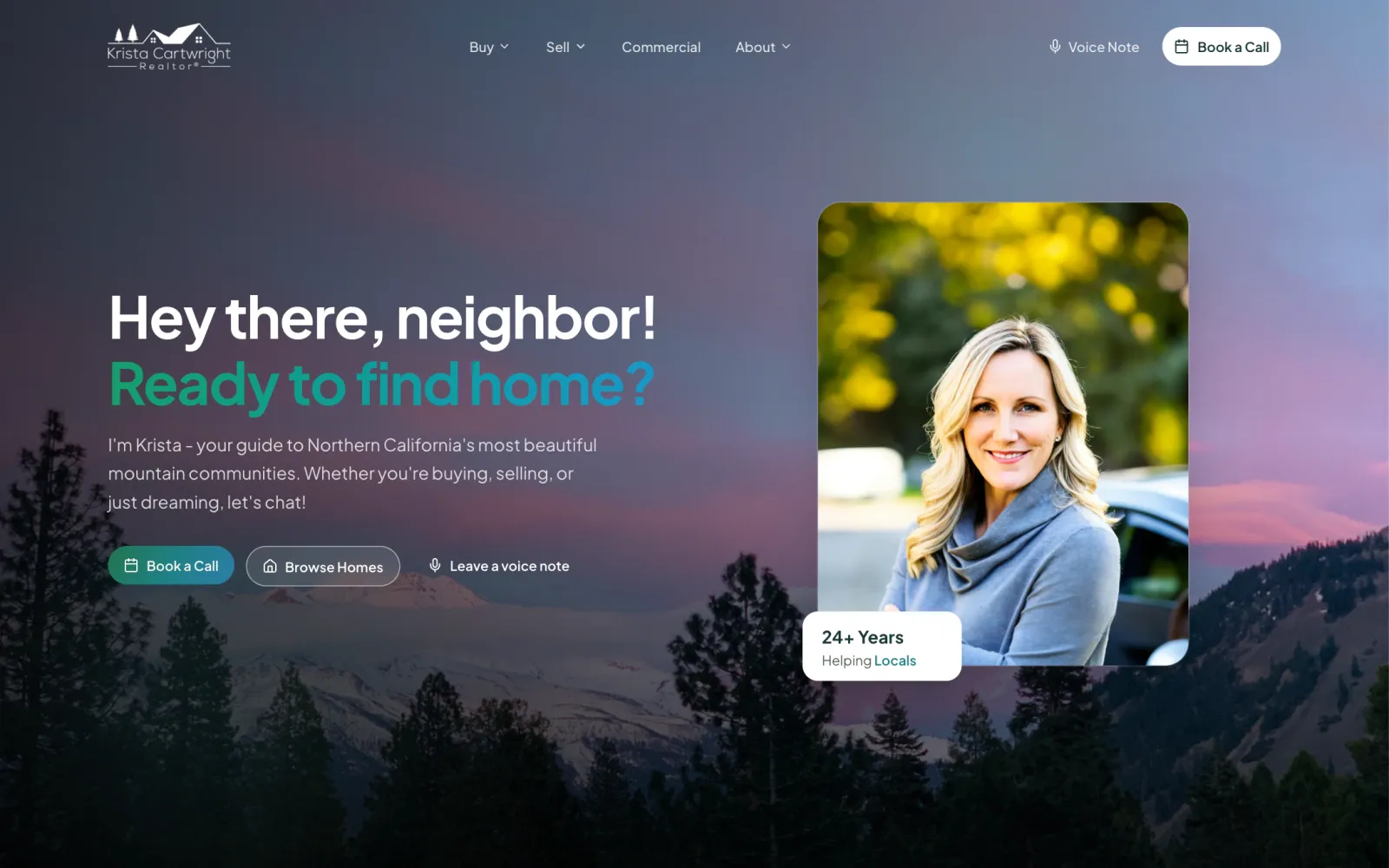 Krista Cartwright Realtor website, Mount Shasta and Siskiyou County real estate
